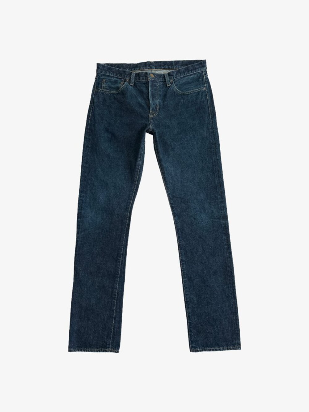 Dark Indigo Blue Selvedge Denim 5-Pocket Slim Fit Jeans by The Workers Club